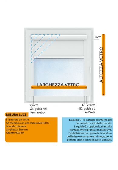 Tenda a Vetro Filtrante con Cassonetto, Installazione nel fermavetro - 18471