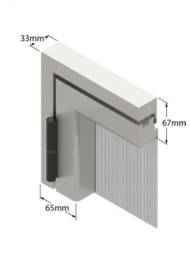Zanzariera a Porta battente a 2 Ante, ingombro da 33 mm - 837