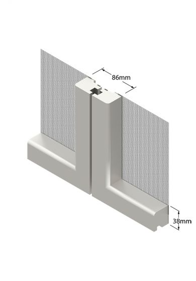 Zanzariera a Porta battente a 2 Ante, ingombro da 33 mm - 837