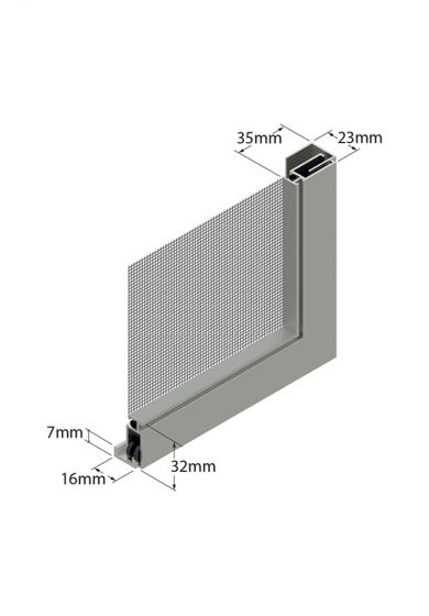 Zanzariera a 3 Pannelli Scorrevoli, ingombro da 33 mm - 834