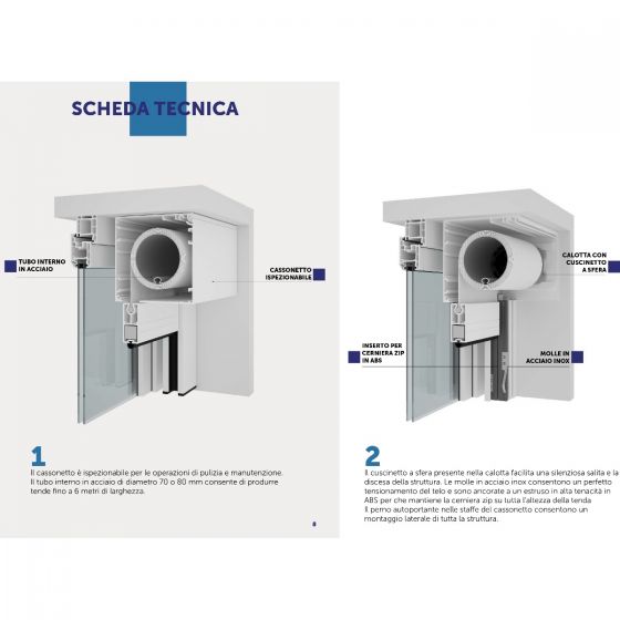 Tenda a Rullo per Esterno, Ingombro 120 XL, per una Larghezza fino a 18 mt - 17873