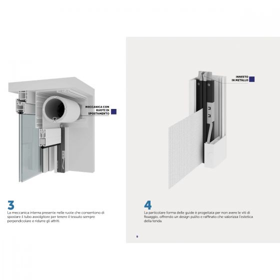 Tenda a Rullo per Esterno, Ingombro 120 mm, per una Larghezza fino a 500 cm - 17870