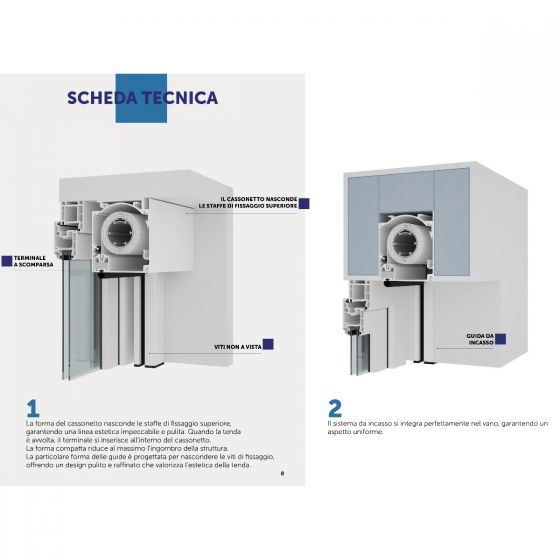 Tenda a Rullo per Esterno, Ingombro 80 mm, per una Larghezza fino a 160 cm - 1164
