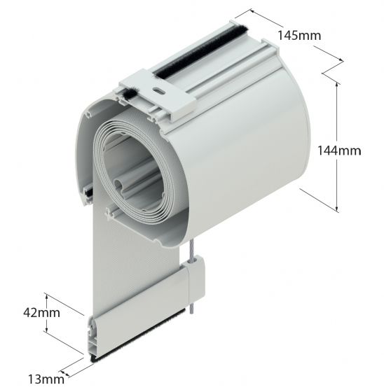 Tenda a Rullo Oscurante in Pvc per Esterno, Ingombro 145 mm, per una Larghezza fino a 480 cm