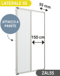 Zanzariera Antivento a rullo Laterale, a Molla, per Larghezza Vano fino a 150 cm, Ingombro da 55 mm - 811