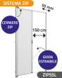 Zanzariera Antivento a rullo Laterale Anticimice 'Sigilla' con cerniera ZIP, con Guida Inferiore da 17 mm, ingombro da 55 mm