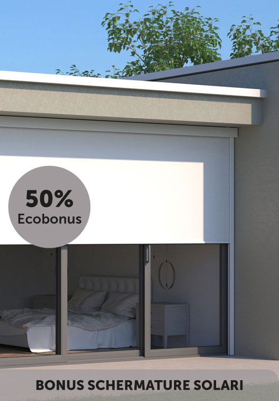 Tenda a Rullo per Esterno, Ingombro 100 mm, per una Larghezza fino a 300 cm - 16720