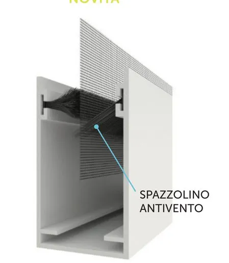 Lo spazzolino obliquo entra nella maglia della rete
