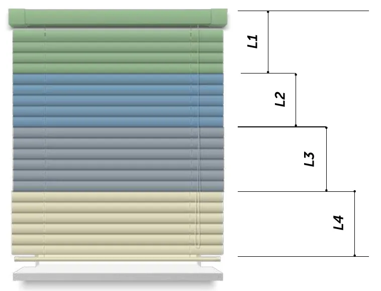 Veneziana con quattro fasce di colore L1 L2 L3 L4